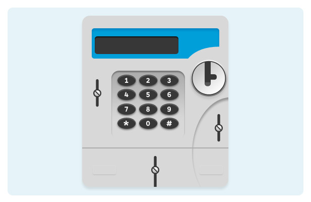 Illustration of a keypad meter
